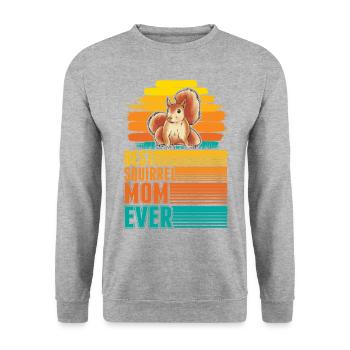 Best Squirrel Mom Ever Eichhörnchen Mama - Unisex Sweatshirt - salt & pepper - Front - Alina (178cm) & Michal (187cm)