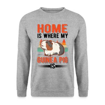 Guinea pigs at home Guinea Pig - Unisex Sweatshirt - salt & pepper - Front - Alina (178cm) & Michal (187cm)