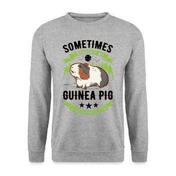 Guinea Pig Gift Guinea Pig - Unisex Sweatshirt - salt & pepper - Front - Alina (178cm) & Michal (187cm)