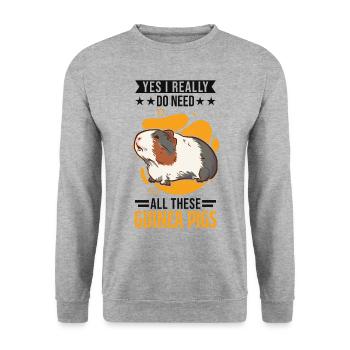 Cochon d’Inde Cadeau Cochon d’Inde - Sweat-shirt Unisexe - gris chiné - Devant - Alina (178cm) & Michal (187cm)