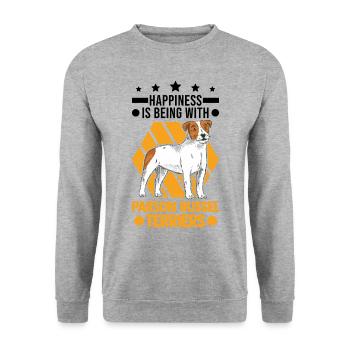 Parson Russell Terrier Luck - Unisex Sweatshirt - salt & pepper - Front - Alina (178cm) & Michal (187cm)