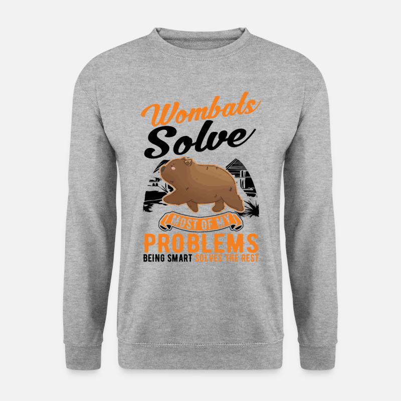 Australischer Wombat - Unisex Pullover - Weißgrau meliert