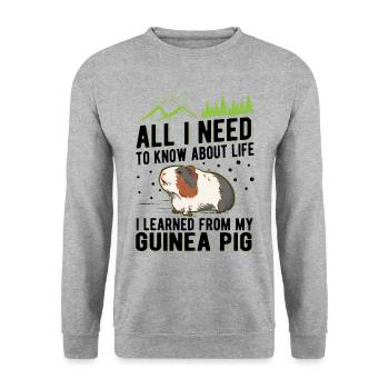 Guinea Pig Gift Guinea Pig - Unisex Sweatshirt - salt & pepper - Front - Alina (178cm) & Michal (187cm)