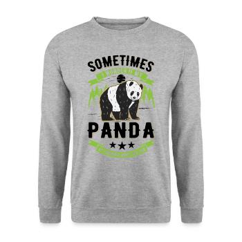 Panda Lover Panda Bear Gift - Unisex Sweatshirt - salt & pepper - Front - Alina (178cm) & Michal (187cm)