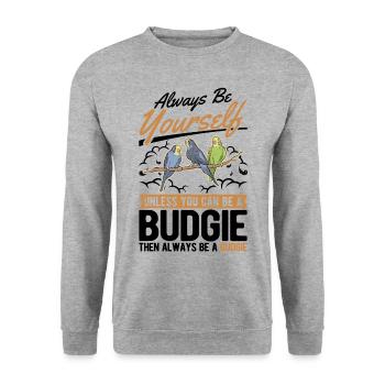 Toujours être toi-même Perruche perruche - Sweat-shirt Unisexe - gris chiné - Devant - Alina (178cm) & Michal (187cm)