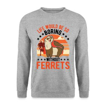 Amoureux du furet Cadeau furet - Sweat-shirt Unisexe - gris chiné - Devant - Alina (178cm) & Michal (187cm)