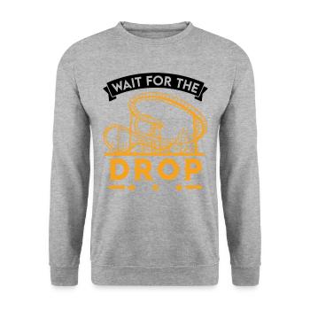 Attendez les montagnes russes drop rollercoaster ride - Sweat-shirt Unisexe - gris chiné - Devant - Alina (178cm) & Michal (187cm)