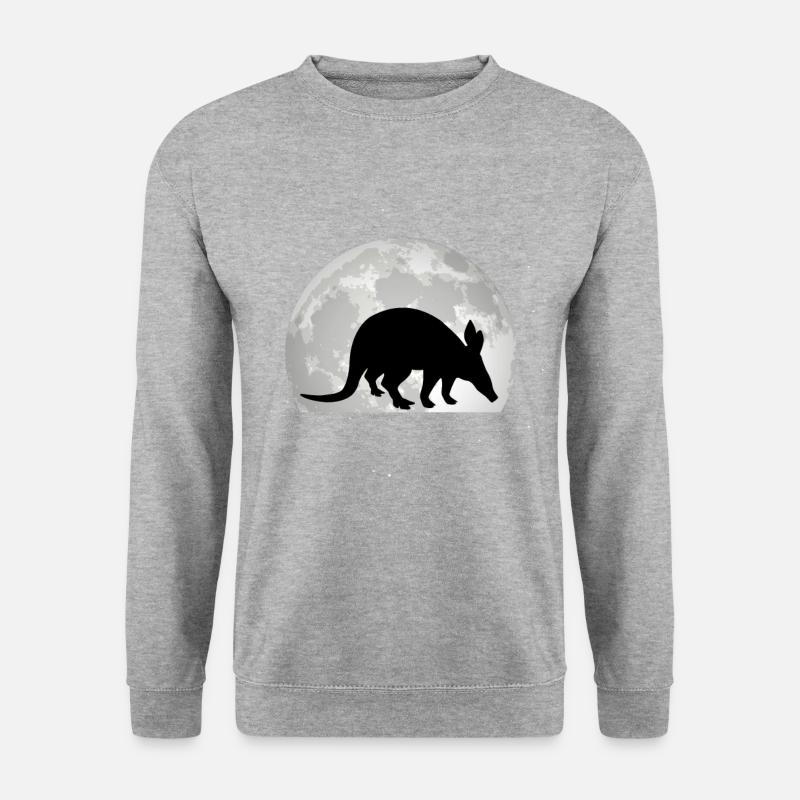 Erdferkel Mond - Unisex Pullover - Weißgrau meliert