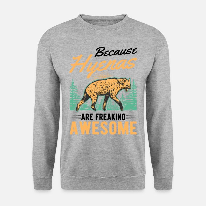 Hyäne Geschenk Erdwolf Hyena - Unisex Pullover - Weißgrau meliert