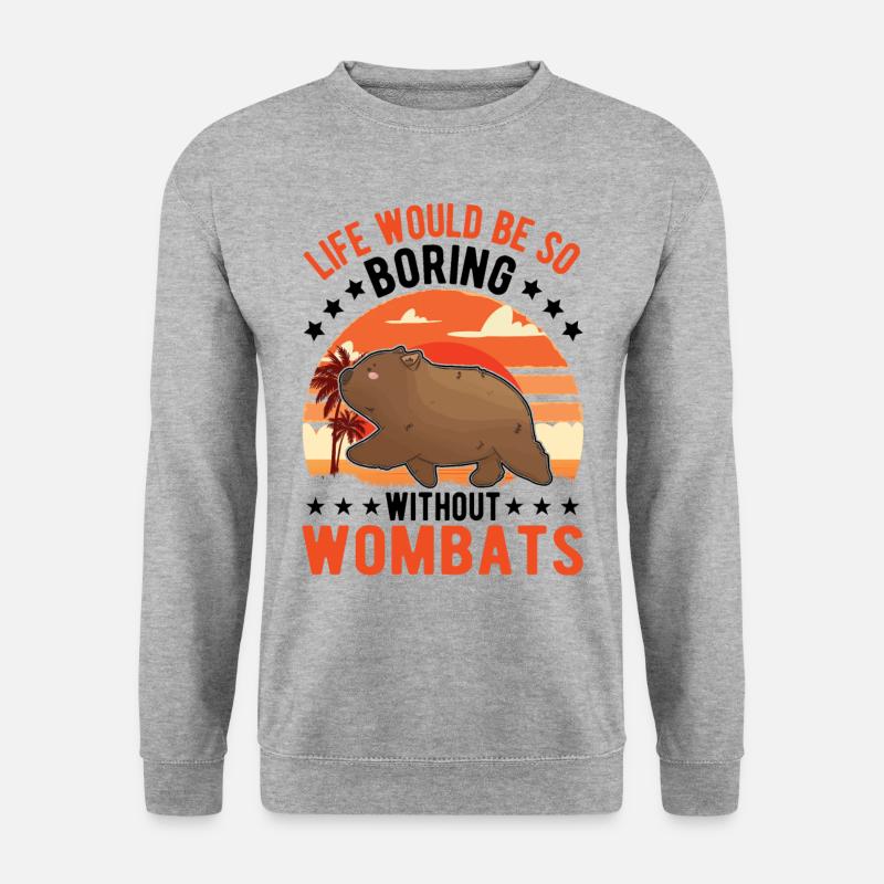 Australischer Wombat - Unisex Pullover - Weißgrau meliert