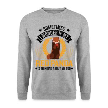 Red Panda Cadeau Chat Ours Panda Rouge - Sweat-shirt Unisexe - gris chiné - Devant - Alina (178cm) & Michal (187cm)