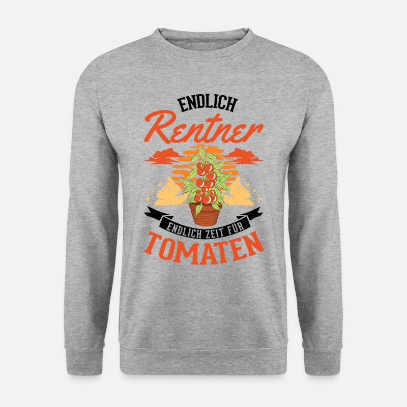Tomaten Rentner Tomatenzüchter Paradeiser - Unisex Pullover - Weißgrau meliert