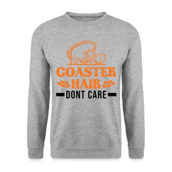 Coaster Hair Dont care Roller Coaster Roller Coaster - Sweat-shirt Unisexe - gris chiné - Devant - Alina (178cm) & Michal (187cm)
