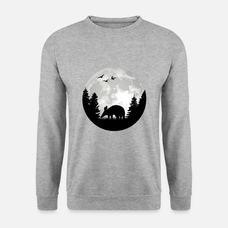 Erdferkel Mond - Unisex Pullover - Weißgrau meliert