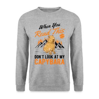 Capybara Gift Capibara capybara - Unisex Sweatshirt - salt & pepper - Front - Alina (178cm) & Michal (187cm)