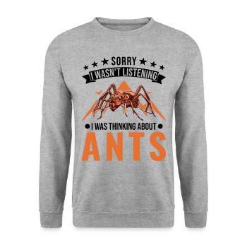 Ants Ant Farm Antshills Fire ants - Unisex Sweatshirt - salt & pepper - Front - Alina (178cm) & Michal (187cm)