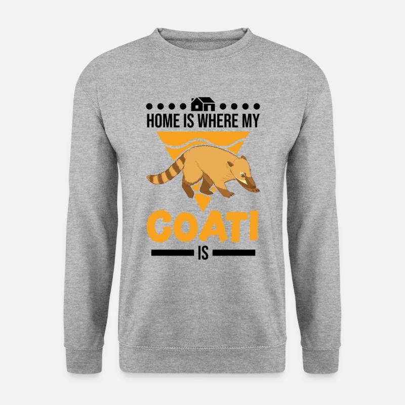 Zuhause ist wo mein Nasenbär ist - Unisex Pullover - Weißgrau meliert
