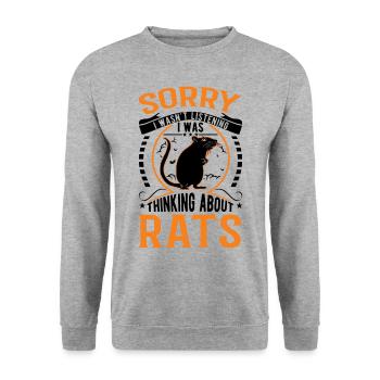 Rat Cadeau Rat Propriétaire Rat domestique - Sweat-shirt Unisexe - gris chiné - Devant - Alina (178cm) & Michal (187cm)