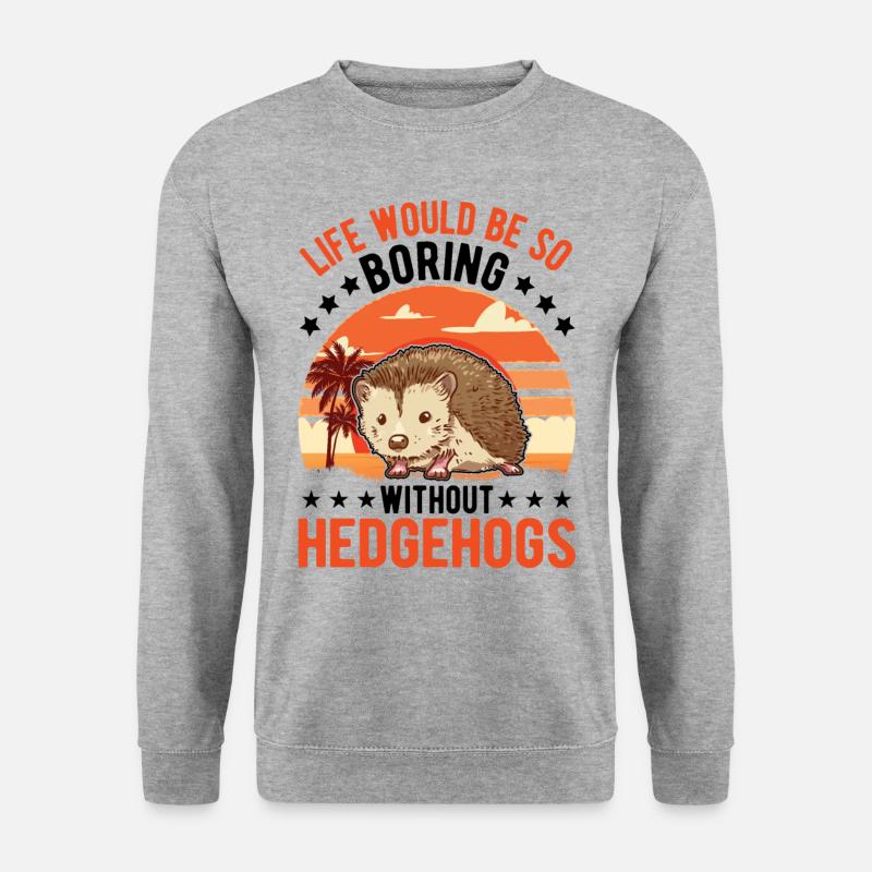 Igel Geschenk Stacheligel - Unisex Pullover - Weißgrau meliert
