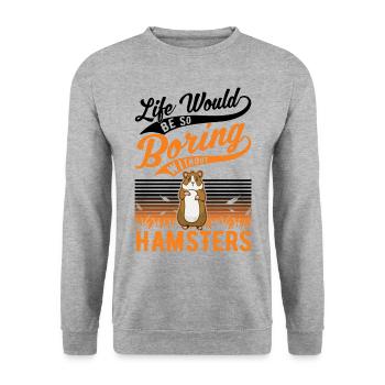 Hamster propriétaire Hamster doré hamster - Sweat-shirt Unisexe - gris chiné - Devant - Alina (178cm) & Michal (187cm)