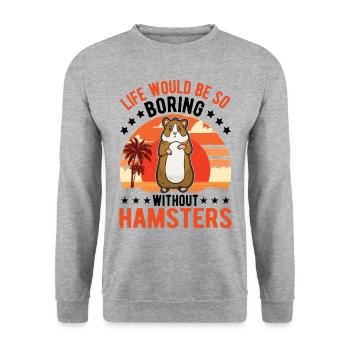 Hamster propriétaire Hamster doré hamster - Sweat-shirt Unisexe - gris chiné - Devant - Alina (178cm) & Michal (187cm)