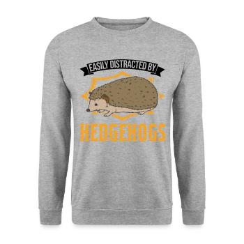 Facilement distrait par les hérissons Igel - Sweat-shirt Unisexe - gris chiné - Devant - Alina (178cm) & Michal (187cm)