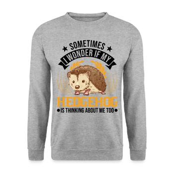 Hedgehog Gift Stacheligel - Unisex Sweatshirt - salt & pepper - Front - Alina (178cm) & Michal (187cm)