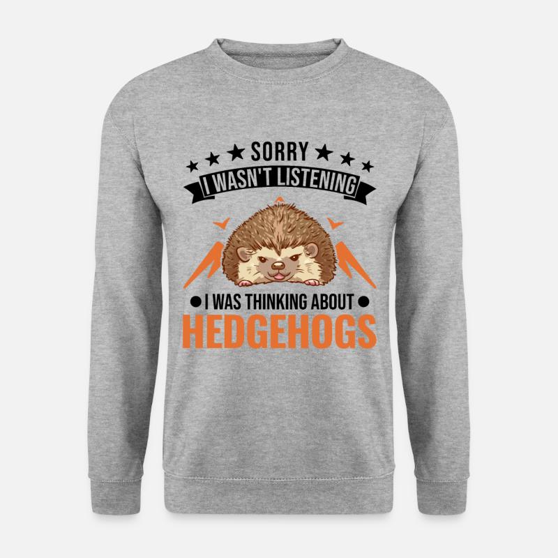 Igel Geschenk Stacheligel - Unisex Pullover - Weißgrau meliert