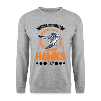 Falke Falkner Kestrel Falconry Falkner - Unisex Sweatshirt - salt & pepper - Front - Alina (178cm) & Michal (187cm)