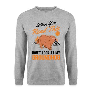 Marmot Groundhog Day Woodhog Groundhog - Unisex Sweatshirt - salt & pepper - Front - Alina (178cm) & Michal (187cm)