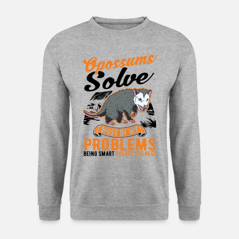 Opossum Geschenk Possum Beutelratte - Unisex Pullover - Weißgrau meliert