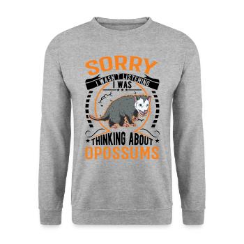 Opossum Cadeau Marsupial Opossum - Sweat-shirt Unisexe - gris chiné - Devant - Alina (178cm) & Michal (187cm)