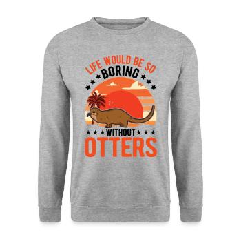Loutre Cadeau Loutre Loutre Loutre Loutre de mer - Sweat-shirt Unisexe - gris chiné - Devant - Alina (178cm) & Michal (187cm)