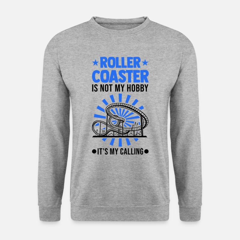 Achterbahn HobbyAchterbahnfahrt Vergnügungspark - Unisex Pullover - Weißgrau meliert