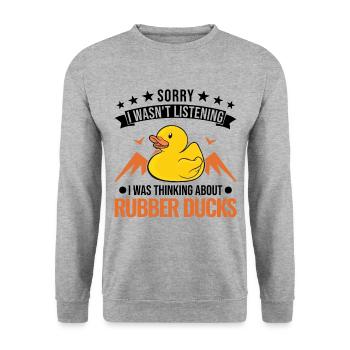 Rubber Duck Gift Squeaky Duck Bathing Duck - Sweat-shirt Unisexe - gris chiné - Devant - Alina (178cm) & Michal (187cm)
