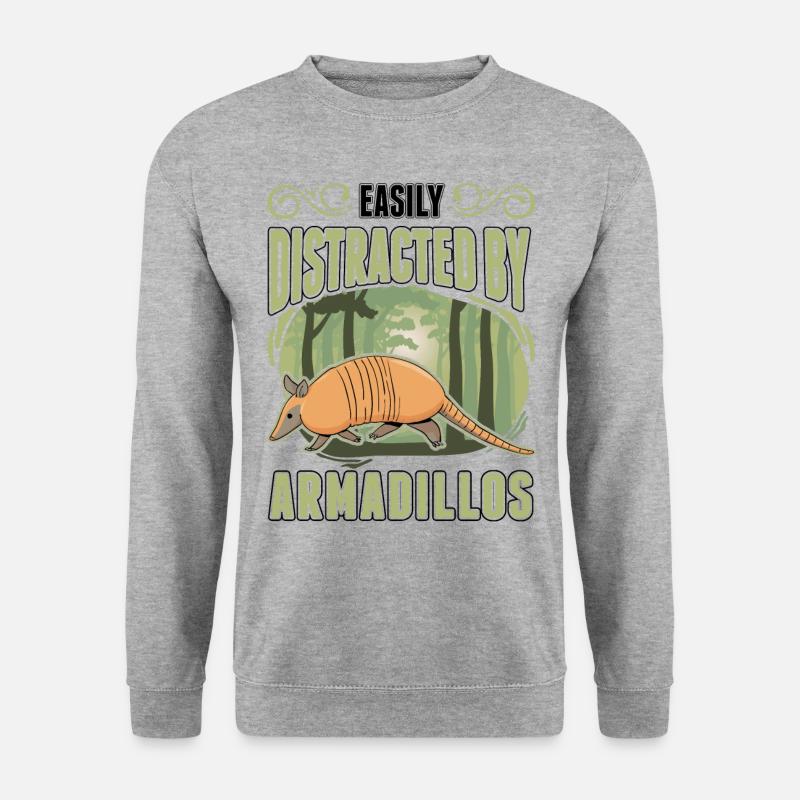 Easily distracted by Armadillo's Armadillo - Unisex Sweatshirt - salt & pepper
