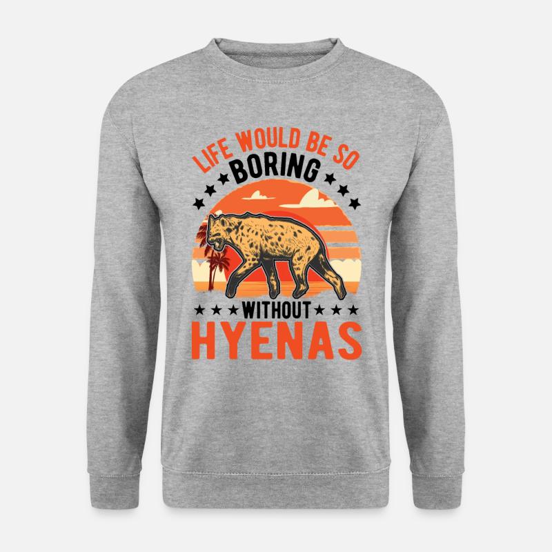 Hyäne Geschenk Erdwolf Hyena - Unisex Pullover - Weißgrau meliert