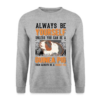 Cochon d’Inde Cadeau Cochon d’Inde - Sweat-shirt Unisexe - gris chiné - Devant - Alina (178cm) & Michal (187cm)