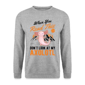 Axolotl Queue Cadeau Amphibien Axolotl - Sweat-shirt Unisexe - gris chiné - Devant - Alina (178cm) & Michal (187cm)
