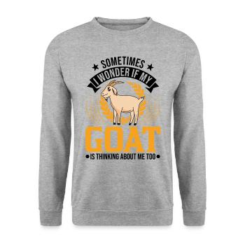 Chèvres Cadeau Chèvre Hôte Chèvre - Sweat-shirt Unisexe - gris chiné - Devant - Alina (178cm) & Michal (187cm)