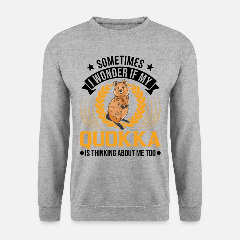 Quokka Geschenk Kurzschwanzkänguru - Unisex Pullover - Weißgrau meliert