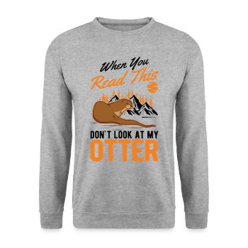 Loutre Cadeau Loutre Loutre Loutre Loutre de mer - Sweat-shirt Unisexe - gris chiné - Devant - Alina (178cm) & Michal (187cm)