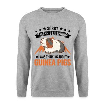 Guinea Pig Gift Guinea Pig - Unisex Sweatshirt - salt & pepper - Front - Alina (178cm) & Michal (187cm)