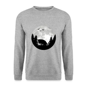 Opossum Lune Opossum Marsupial - Sweat-shirt Unisexe - gris chiné - Devant - Alina (178cm) & Michal (187cm)