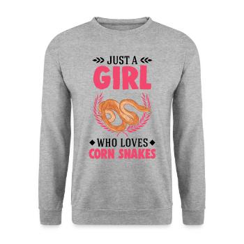 Corn Snake Girl Corn Snake - Sweat-shirt Unisexe - gris chiné - Devant - Alina (178cm) & Michal (187cm)