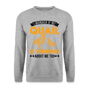Warnung Wachtel Wachtelzucht Wachtelzüchter - Unisex Pullover - Weißgrau meliert - Vorne - Alina (178cm) & Michal (187cm)