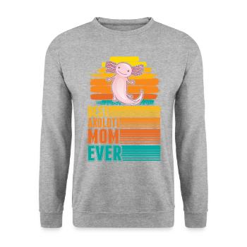 Best Axolotl Mom Ever Axolotl Mama - Unisex Pullover - Weißgrau meliert - Vorne - Alina (178cm) & Michal (187cm)