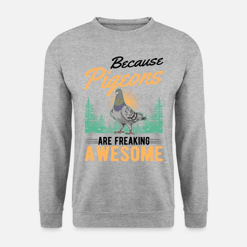 Tauben Taubenzucht Taubenzüchter - Unisex Pullover - Weißgrau meliert