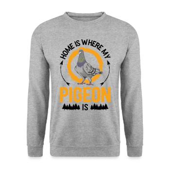 Pigeons Home Pigeon Breeding Pigeon Fancier - Unisex Sweatshirt - salt & pepper - Front - Alina (178cm) & Michal (187cm)