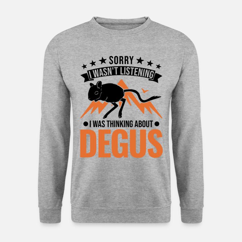 Degu Geschenk Strauchratte Walddegu - Unisex Pullover - Weißgrau meliert